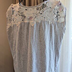 Loft Lace Chest Sleeveless Shirt